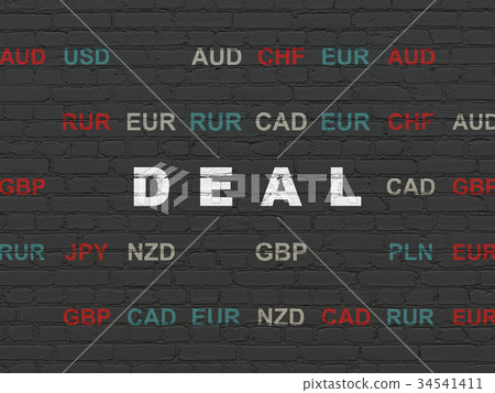 Business concept: Deal on wall background - Stock Illustration ...
