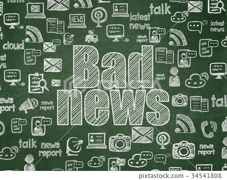 News concept: Bad News on School board background News concept: Bad News on School board background 34541808