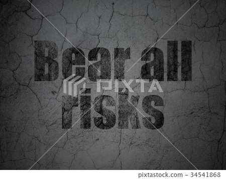 Insurance concept: Bear All Risks on grunge wall 34541868