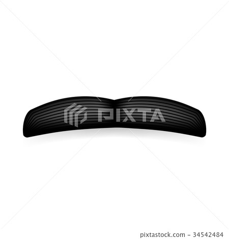 Mustache isolated on white. Black vector vintage Mustache isolated on white. Black vector vintage 34542484