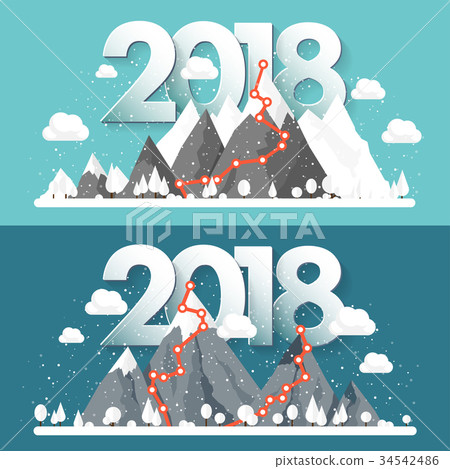 Mountains in Winter,2018 Peak with Snow. Nature 34542486