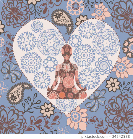 background lotus position yoga in heart shape background lotus position yoga in heart shape 34542588