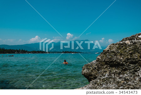 view of Garda Lake, Italy, low visibility, 34543473