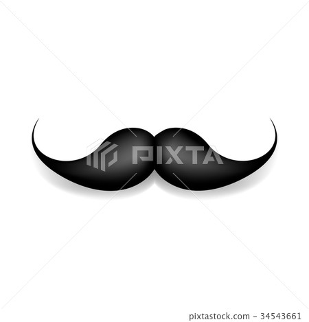 Mustache isolated on white. Black vector vintage 34543661