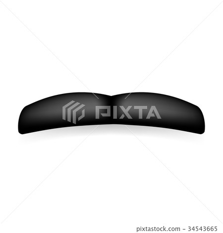 Mustache isolated on white. Black vector vintage 34543665