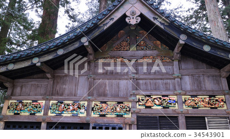 Nikko Toshogu Shrine God Stables Monkey sculpture 34543901