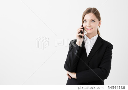 外國女商人白色背景圖像 外國女商人白色背景圖像 34544186
