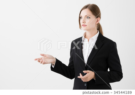 外國女商人白色背景圖像 34544189