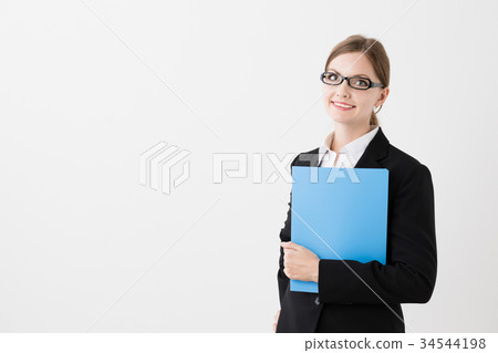 外國女商人白色背景圖像 外國女商人白色背景圖像 34544198