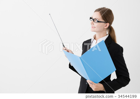 外國女商人白色背景圖像 外國女商人白色背景圖像 34544199