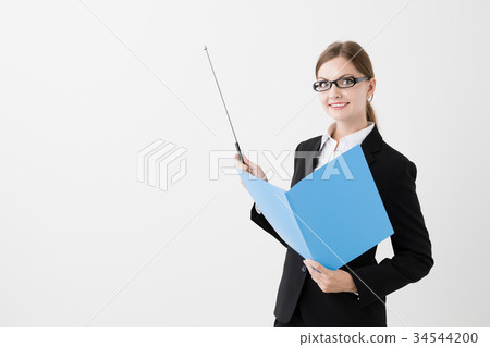 外國女商人白色背景圖像 外國女商人白色背景圖像 34544200
