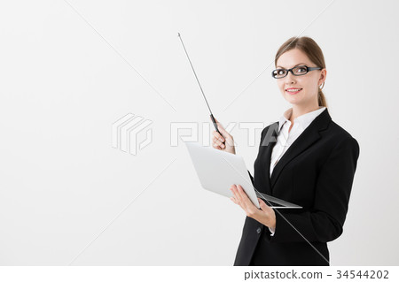 外國女商人白色背景圖像 外國女商人白色背景圖像 34544202