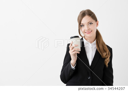 Foreign business woman white background image Foreign business woman white background image 34544207