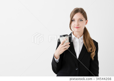 外國女商人白色背景圖像 34544208