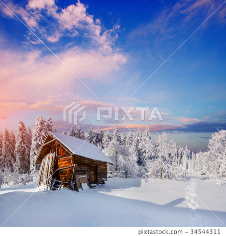 beautiful wooden house in a beautiful wooden house in a 34544311