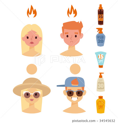 Beach summer suntan characters vector lifestyle 34545632