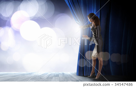Opened curtain Opened curtain 34547486