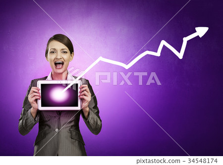Woman with tablet 34548174