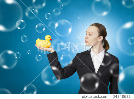 Woman and duck Woman and duck 34548621