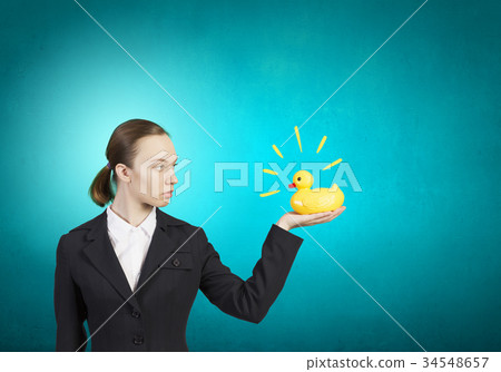 Woman and duck Woman and duck 34548657