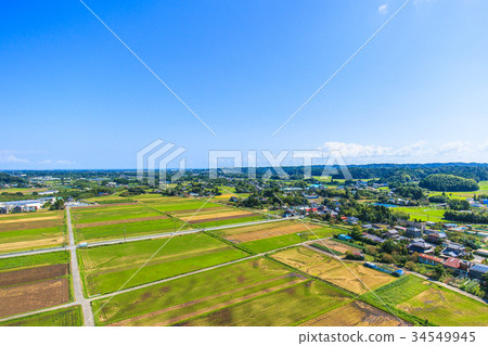 Aerial view of Awazawa-cho Kaminogo Chorakuji Temple 34549945