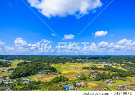 Aerial view of Awazawa-cho Kaminogo Chorakuji Temple 34549978