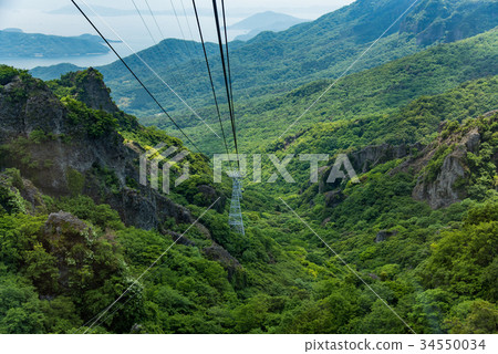 小豆島新鮮的綠色Sakankei索道 34550034