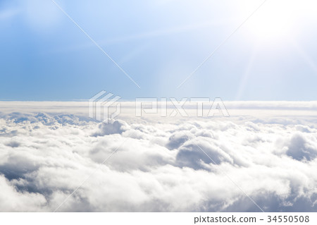 Blue sky and white cloud. 34550508