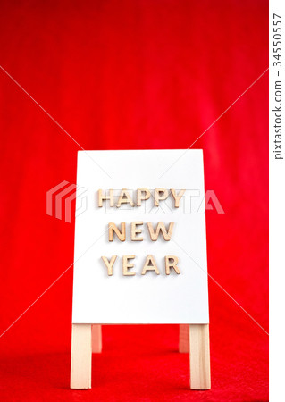 新年賀卡材料新年快樂類型招牌紅色垂直位置 34550557