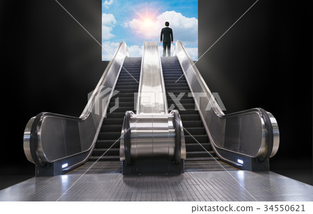 escalator lead businessman escalator lead businessman 34550621