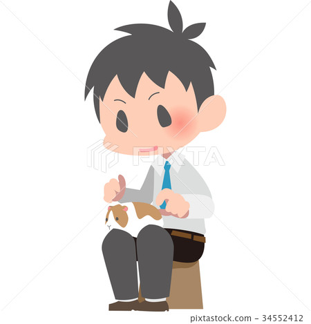 把試驗品放的男孩在膝蓋上 把試驗品放的男孩在膝蓋上 34552412