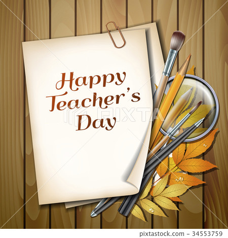 Teacher s Day vector card. 34553759