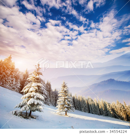 snow capped mountains 34554224