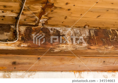 Water damaged ceiling and wall Water damaged ceiling and wall 34554663