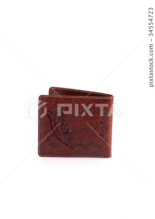 One leather purse on a white background One leather purse on a white background 34554723