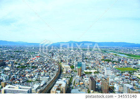 從岐阜市塔看見的岐阜市西部的看法43 34555140