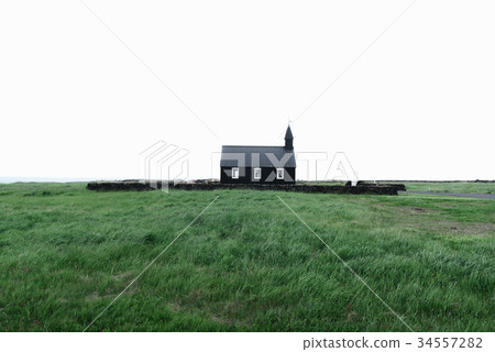 Black wooden church Budakirkja 34557282