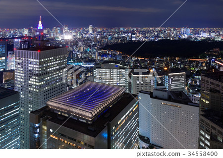 Docomo塔點亮和都市風景 34558400