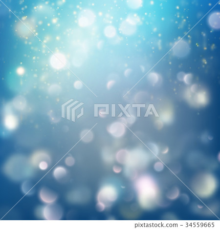 Lights on blue background bokeh effect. EPS 10 34559665