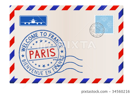 Envelope with Welcome to Paris stamp 34560216