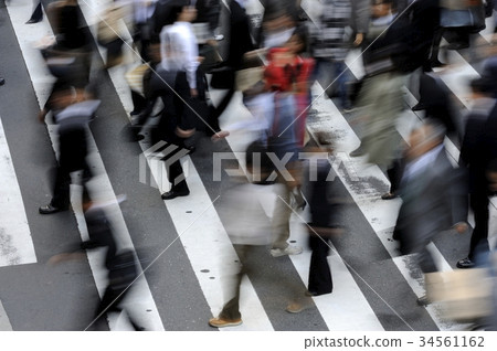 city people crossing the pedestrian crossing city people crossing the pedestrian crossing 34561162
