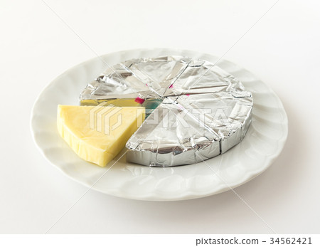 Block cheese, cheese, 6P cheese, processed cheese, dairy products, fan-shaped baby cheese 34562421