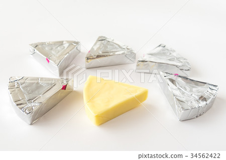 Block cheese, 6P cheese, processed cheese, dairy products, fan-shaped Block cheese, 6P cheese, processed cheese, dairy products, fan-shaped 34562422