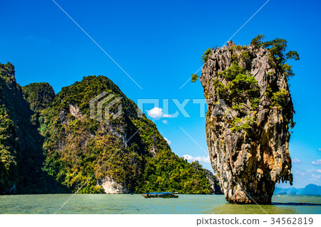 James Bond Island at Phang Nga Bay near Phuket James Bond Island at Phang Nga Bay near Phuket 34562819