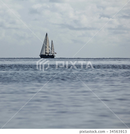 Sailing ship on the Baltic sea. 34563913