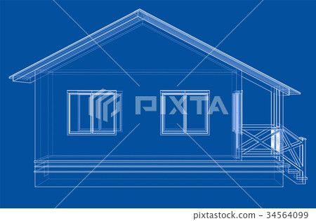 Private house sketch. Vector Private house sketch. Vector 34564099