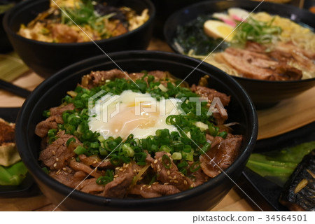 Japanese ramen risotto with rice bran 34564501