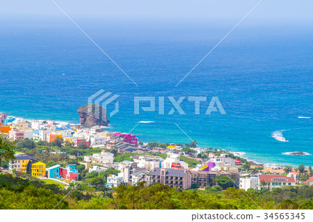 Aerial view of the street in kenting, taiwan 34565345