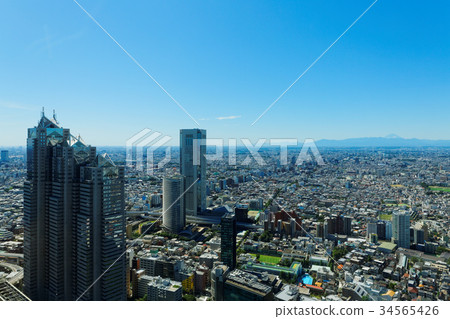 Shinjuku Park Tower and Tokyo Opera City Mt. Fuji 34565426