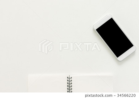 Creative flat lay photo of workspace desk. Creative flat lay photo of workspace desk. 34566220